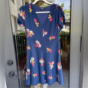 Madewell Silk Poppy Dress in Cactus Flower